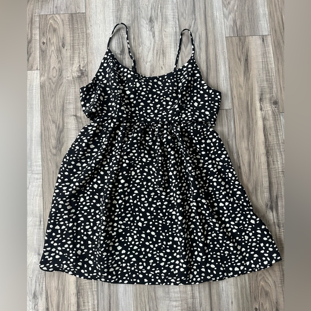 NWT Queens & Angels Flirty Cutout Dress with Polka Dots Spaghetti Straps Size 1X